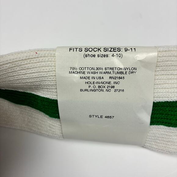 Vintage 80s Hole In One Stirrup Tube Socks NWT – Kelly Green Baseball - Picture 3 of 4